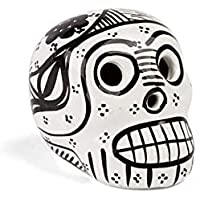 FANMEX - Fantastik - Calavera Mexicana Decorativa de cerámica Mini (Blanco-Negro)